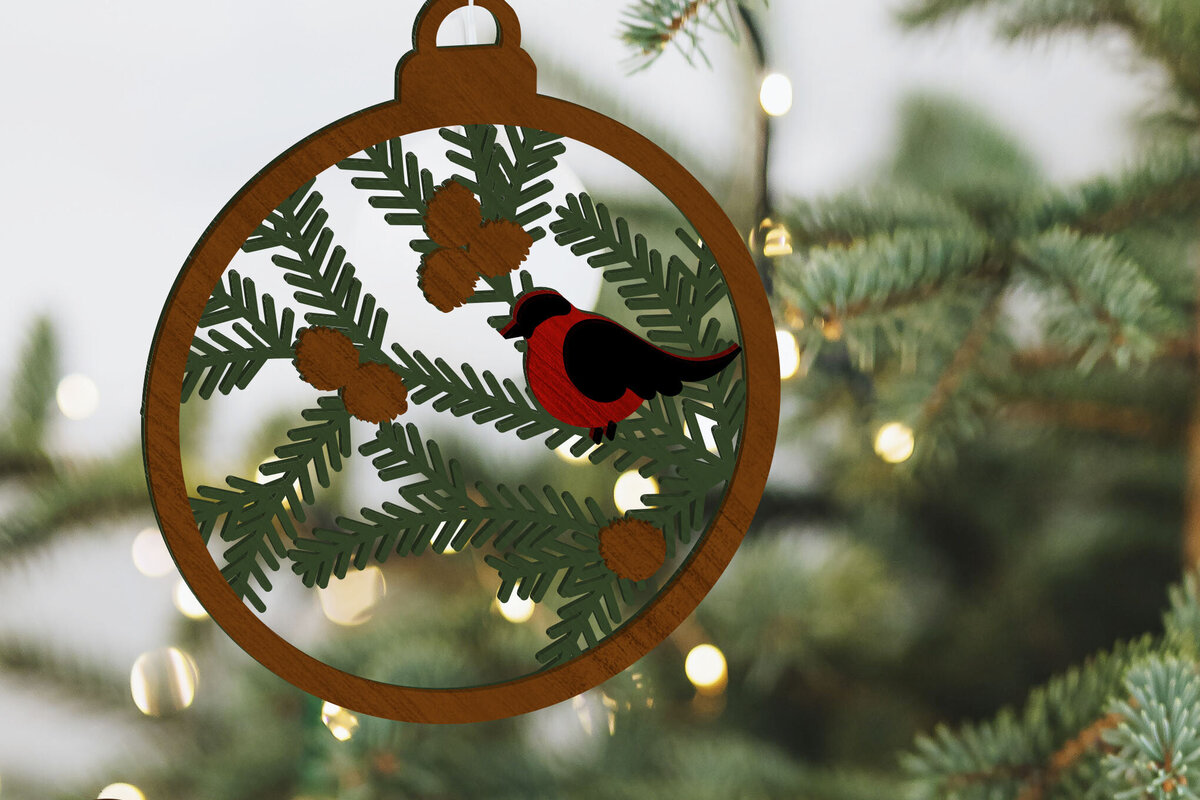 Intra απο ξύλο plywood  Χρώμα wenge 3mm-4mm πάχος - Στολίδι Χριστουγεννιάτικου Δέντρου, Διακόσμηση πουλιών Δίασταση 4x4 cm INTRAFABR-107174739