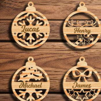 Intra απο ξύλο plywood  Χρώμα wenge 3mm-4mm πάχος - Ετικέτα ονόματος δέσμης στολιδιών χριστουγεννιάτικου δέντρου Δίασταση 6x6 cm INTRAFABR-107174757 - Image 1