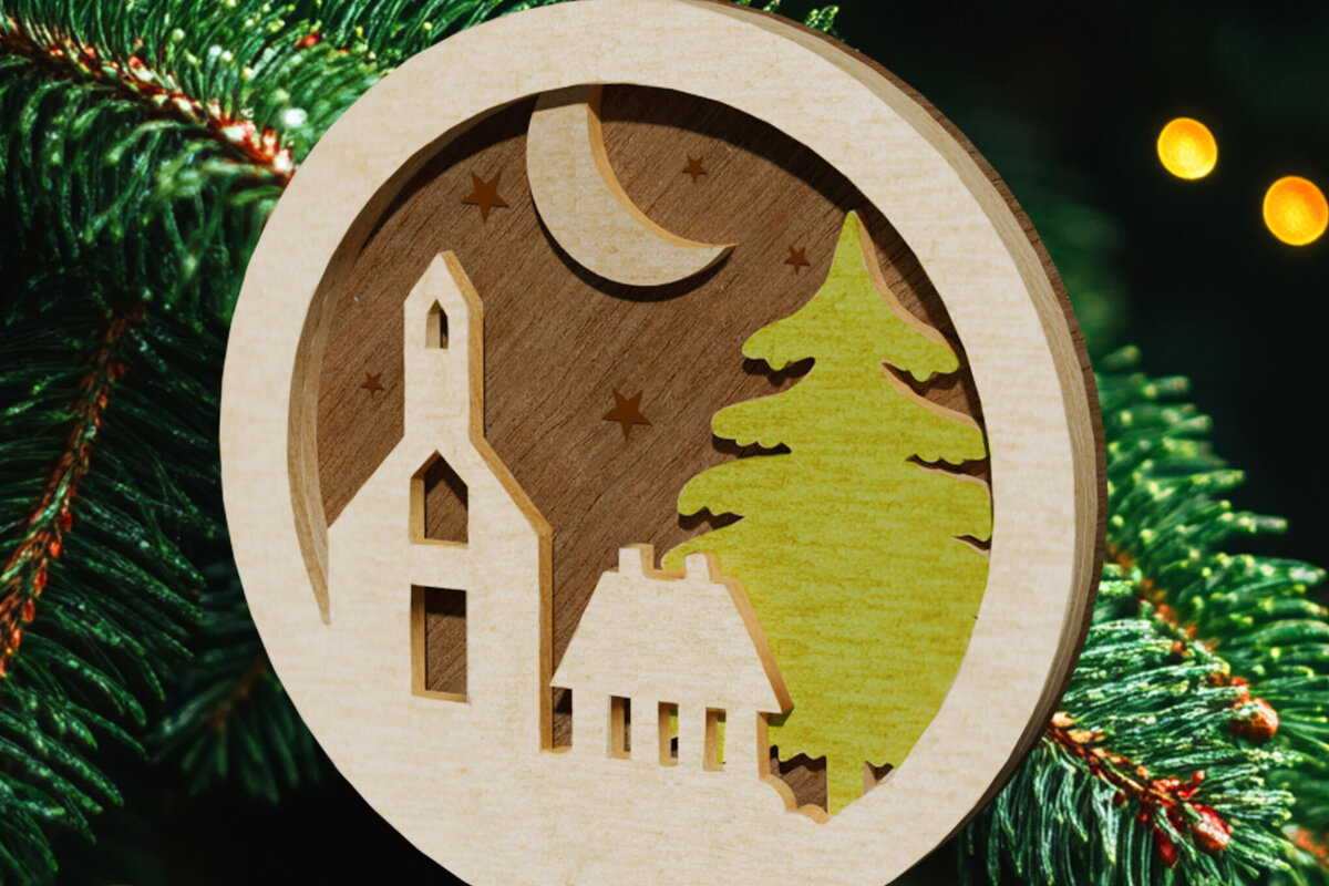 Intra απο ξύλο plywood  Χρώμα wenge 3mm-4mm πάχος - κομμένο στολίδι Χριστουγεννιάτικου Δέντρου Δίασταση 2x2 cm INTRAFABR-104256063