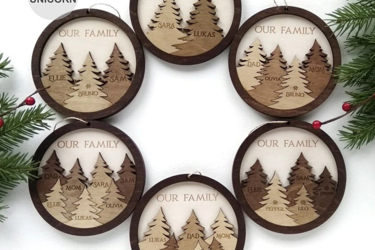 Intra απο ξύλο plywood  Χρώμα wenge 3mm-4mm πάχος - Στολίδι Χριστουγεννιάτικου Δέντρου για 2-7 Μέλη Δίασταση 6x6 cm INTRAFABR-104256305