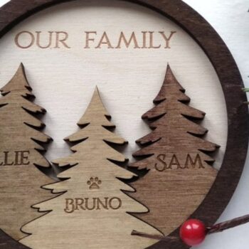 Intra απο ξύλο plywood  Χρώμα wenge 3mm-4mm πάχος - Στολίδι Χριστουγεννιάτικου Δέντρου για 2-7 Μέλη Δίασταση 6x6 cm INTRAFABR-104256305 - Image 3