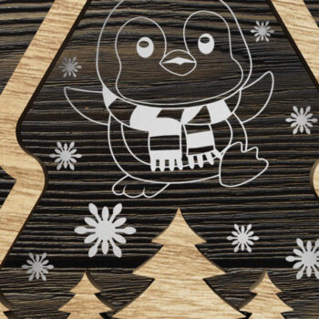 Intra απο ξύλο plywood  Χρώμα wenge 3mm-4mm πάχος - Στολίδι Χριστουγεννιάτικου Δέντρου, Διακόσμηση σπιτιού Δίασταση 5x3 cm INTRAFABR-106062237 - Image 3