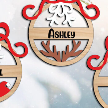 Intra απο ξύλο plywood Χρώμα wenge 3mm-4mm πάχος - Χριστουγεννιάτικο δέντρο στολίδι Παιδική ετικέτα Δίασταση 6x6 cm INTRAFABR-106062248 - Image 1