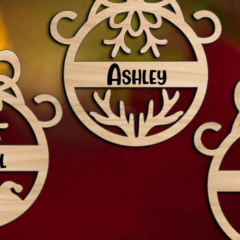 Intra απο ξύλο plywood Χρώμα wenge 3mm-4mm πάχος - Χριστουγεννιάτικο δέντρο στολίδι Παιδική ετικέτα Δίασταση 6x6 cm INTRAFABR-106062248 - Image 3