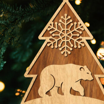 Intra απο ξύλο plywood Χρώμα wenge 3mm-4mm πάχος - Κόψιμο με λέιζερ στολίδι Χριστουγεννιάτικου Δέντρου Δίασταση 6x6 cm INTRAFABR-105338852 - Image 1