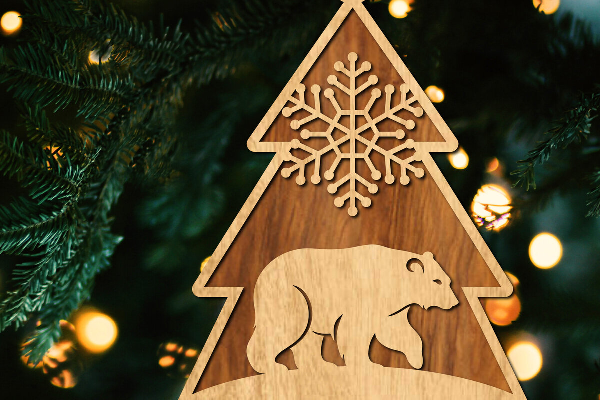 Intra απο ξύλο plywood  Χρώμα wenge 3mm-4mm πάχος - Κόψιμο με λέιζερ στολίδι Χριστουγεννιάτικου Δέντρου Δίασταση 6x6 cm INTRAFABR-105338852