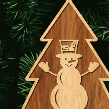 Intra απο ξύλο plywood Χρώμα wenge 3mm-4mm πάχος - Κόψιμο με λέιζερ στολίδι Χριστουγεννιάτικου Δέντρου Δίασταση 6x6 cm INTRAFABR-105338465 - Image 1