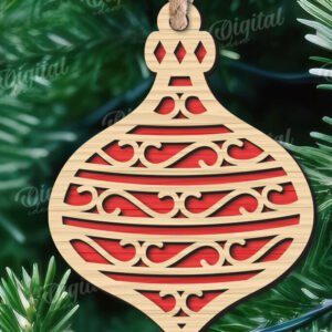 Intra απο ξύλο plywood  Χρώμα wenge 3mm-4mm πάχος - Κόψιμο με λέιζερ στολίδι Χριστουγεννιάτικου Δέντρου Δίασταση 6x6 cm INTRAFABR-105338554