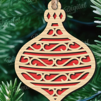 Intra απο ξύλο plywood  Χρώμα wenge 3mm-4mm πάχος - Κόψιμο με λέιζερ στολίδι Χριστουγεννιάτικου Δέντρου Δίασταση 6x6 cm INTRAFABR-105338554 - Image 1