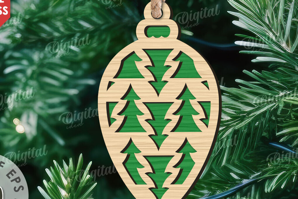 Intra απο ξύλο plywood  Χρώμα wenge 3mm-4mm πάχος - Κόψιμο με λέιζερ στολίδι Χριστουγεννιάτικου Δέντρου Δίασταση 6x6 cm INTRAFABR-104132364