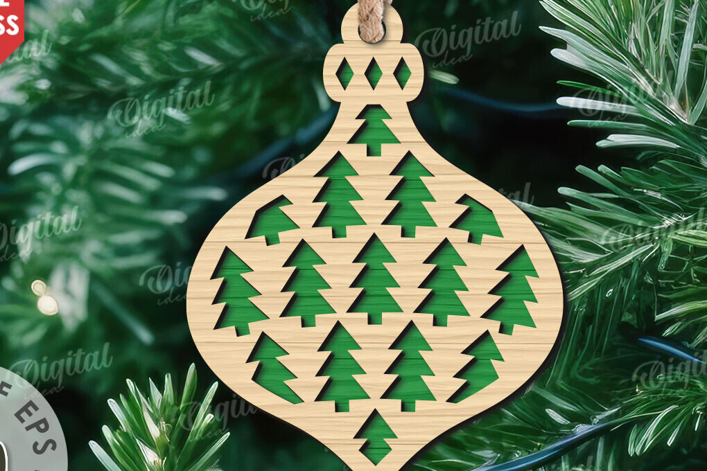 Intra απο ξύλο plywood  Χρώμα wenge 3mm-4mm πάχος - Κόψιμο με λέιζερ στολίδι Χριστουγεννιάτικου Δέντρου Δίασταση 6x6 cm INTRAFABR-104132372