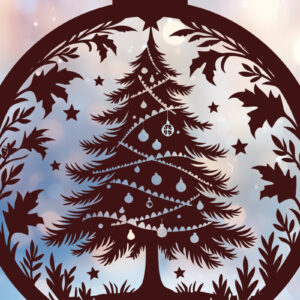 Intra απο ξύλο plywood  Χρώμα wenge 3mm-4mm πάχος - Στολίδι Χριστουγεννιάτικου Δέντρου 43 Δίασταση 6x6 cm INTRAFABR-102173076