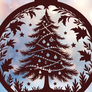 Intra απο ξύλο plywood  Χρώμα wenge 3mm-4mm πάχος - Στολίδι Χριστουγεννιάτικου Δέντρου 43 Δίασταση 6x6 cm INTRAFABR-102173076 - Image 1