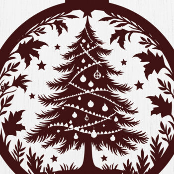 Intra απο ξύλο plywood  Χρώμα wenge 3mm-4mm πάχος - Στολίδι Χριστουγεννιάτικου Δέντρου 43 Δίασταση 6x6 cm INTRAFABR-102173076 - Image 2