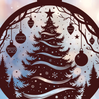 Intra απο ξύλο plywood  Χρώμα wenge 3mm-4mm πάχος - Στολίδι Χριστουγεννιάτικου Δέντρου 44 Δίασταση 6x6 cm INTRAFABR-73599434 - Image 2