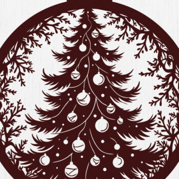 Intra απο ξύλο plywood  Χρώμα wenge 3mm-4mm πάχος - Στολίδι Χριστουγεννιάτικου Δέντρου 45 Δίασταση 6x6 cm INTRAFABR-103786568 - Image 2