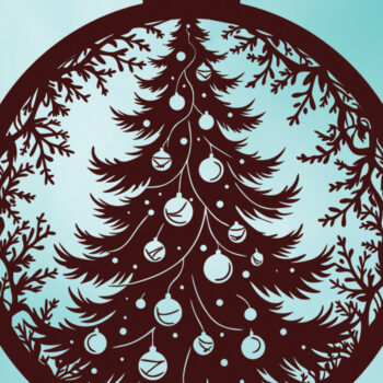 Intra απο ξύλο plywood  Χρώμα wenge 3mm-4mm πάχος - Στολίδι Χριστουγεννιάτικου Δέντρου 45 Δίασταση 6x6 cm INTRAFABR-103786568 - Image 3