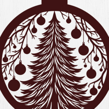 Intra απο ξύλο plywood  Χρώμα wenge 3mm-4mm πάχος - Στολίδι Χριστουγεννιάτικου Δέντρου 47 Δίασταση 6x6 cm INTRAFABR-77493149 - Image 1