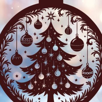 Intra απο ξύλο plywood Χρώμα wenge 3mm-4mm πάχος - Στολίδι Χριστουγεννιάτικου Δέντρου 48 Δίασταση 6x6 cm INTRAFABR-105247817 - Image 1