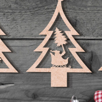 Intra απο ξύλο plywood Χρώμα wenge 3mm-4mm πάχος - Δέσμη κοπής με λέιζερ στολίδι Χριστουγεννιάτικου Δέντρου Δίασταση 6x6 cm INTRAFABR-106070867 - Image 2