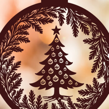 Intra απο ξύλο plywood Χρώμα wenge 3mm-4mm πάχος - Δέσμη κοπής με λέιζερ στολίδι Χριστουγεννιάτικου Δέντρου Δίασταση 6x6 cm INTRAFABR-107953469 - Image 2