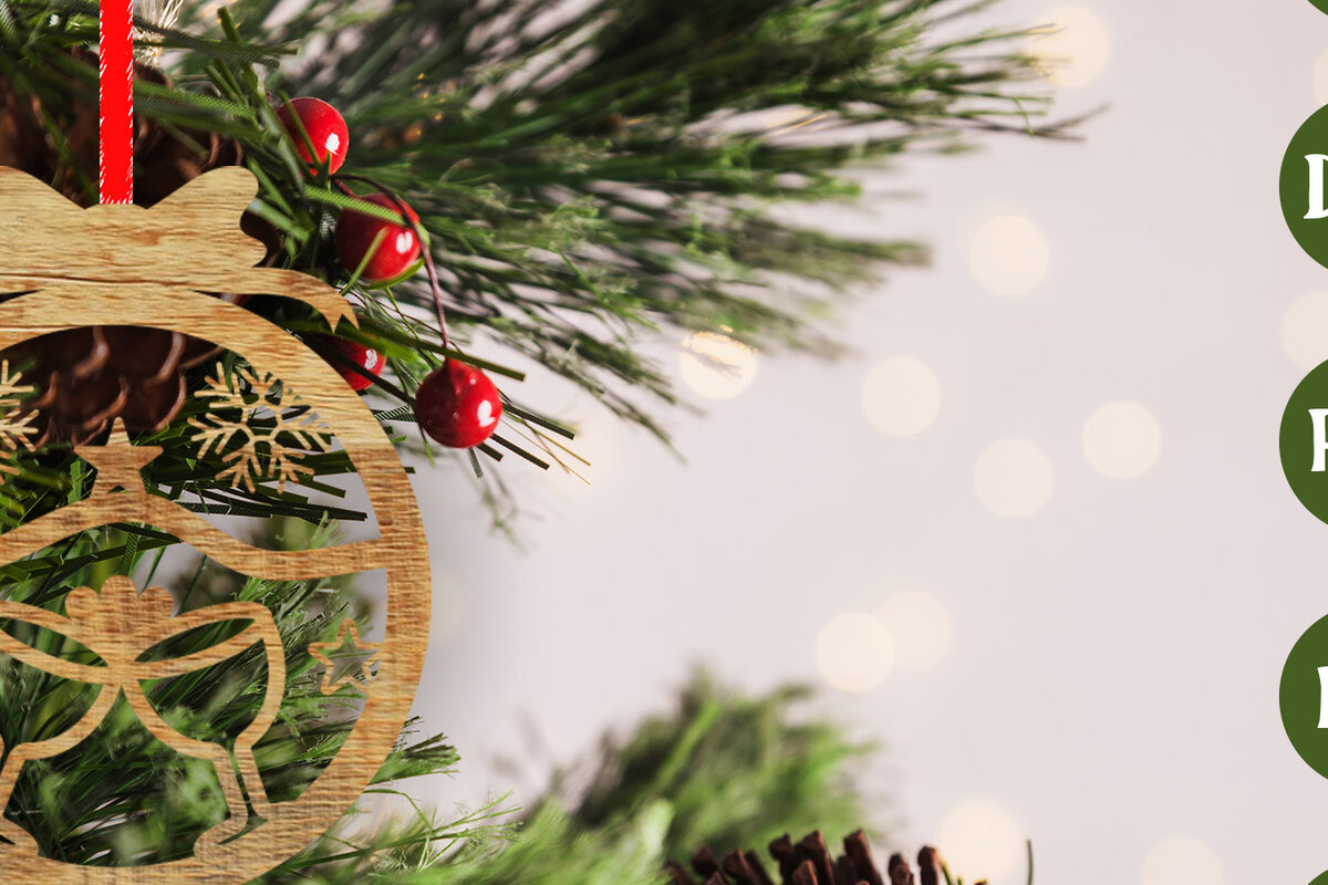 Intra απο ξύλο plywood  Χρώμα wenge 3mm-4mm πάχος - με λέιζερ στολίδι Χριστουγεννιάτικου δέντρου Δίασταση 6x6 cm INTRAFABR-107953536