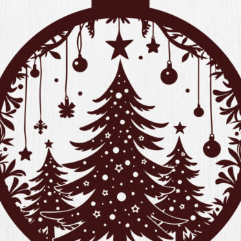 Intra απο ξύλο plywood  Χρώμα wenge 3mm-4mm πάχος - με λέιζερ στολίδι Χριστουγεννιάτικου δέντρου Δίασταση 6x6 cm INTRAFABR-107447023 - Image 3