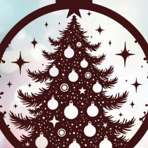 Intra απο ξύλο plywood  Χρώμα wenge 3mm-4mm πάχος - με λέιζερ στολίδι Χριστουγεννιάτικου δέντρου Δίασταση 6x6 cm INTRAFABR-107446989