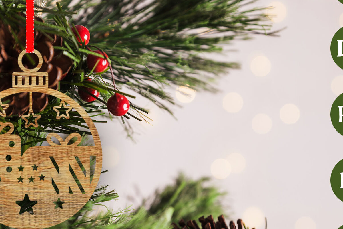 Intra απο ξύλο plywood  Χρώμα wenge 3mm-4mm πάχος - με λέιζερ στολίδι Χριστουγεννιάτικου δέντρου Δίασταση 6x6 cm INTRAFABR-107703591