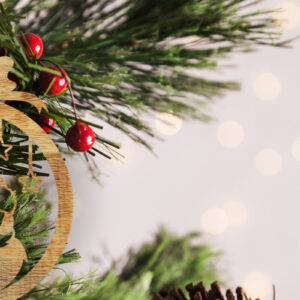 Intra απο ξύλο plywood  Χρώμα wenge 3mm-4mm πάχος - Στολίδι Χριστουγεννιάτικου Δέντρου | κοπής με λέιζερ Δίασταση 6x6 cm INTRAFABR-107703626