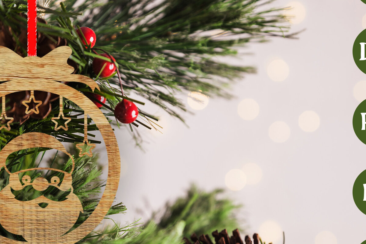 Intra απο ξύλο plywood  Χρώμα wenge 3mm-4mm πάχος - Στολίδι Χριστουγεννιάτικου Δέντρου | κοπής με λέιζερ Δίασταση 6x6 cm INTRAFABR-107703626