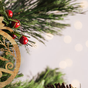 Intra απο ξύλο plywood  Χρώμα wenge 3mm-4mm πάχος - Στολίδι Χριστουγεννιάτικου Δέντρου | κοπής με λέιζερ Δίασταση 6x6 cm INTRAFABR-107446981