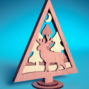 Intra απο ξύλο plywood  Χρώμα wenge 3mm-4mm πάχος - Στολίδι χριστουγεννιάτικου δέντρου με λέιζερ | Δίασταση 6x6 cm INTRAFABR-100872689 - Image 5