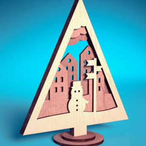 Intra απο ξύλο plywood  Χρώμα wenge 3mm-4mm πάχος - Στολίδι χριστουγεννιάτικου δέντρου με λέιζερ | Δίασταση 6x6 cm INTRAFABR-100967499