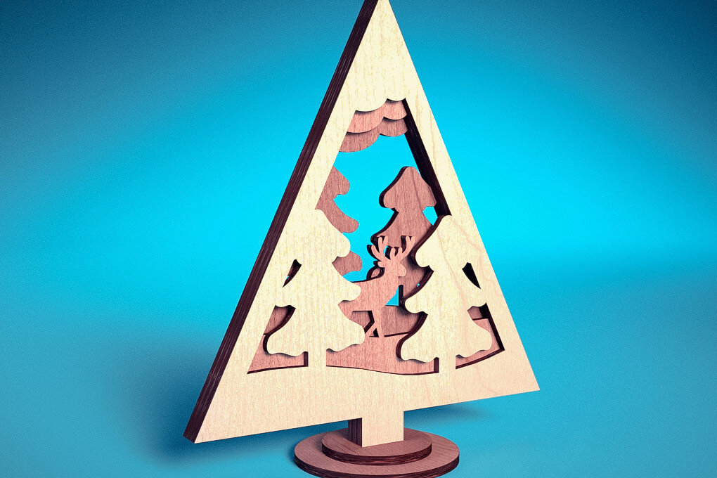 Intra απο ξύλο plywood  Χρώμα wenge 3mm-4mm πάχος - Στολίδι χριστουγεννιάτικου δέντρου με λέιζερ | Δίασταση 6x6 cm INTRAFABR-100967367