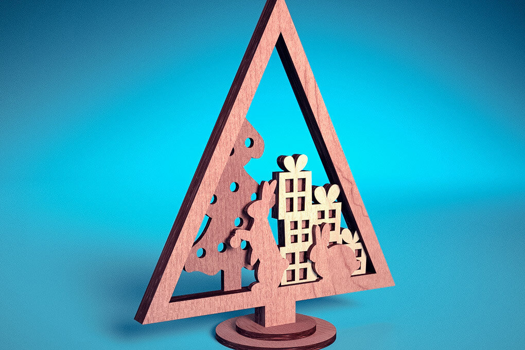 Intra απο ξύλο plywood  Χρώμα wenge 3mm-4mm πάχος - Στολίδι χριστουγεννιάτικου δέντρου με λέιζερ | Δίασταση 6x6 cm INTRAFABR-100873228