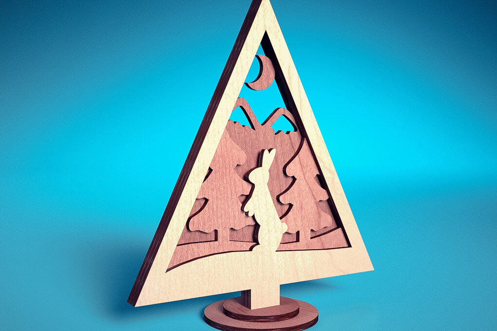 Intra απο ξύλο plywood  Χρώμα wenge 3mm-4mm πάχος - Στολίδι χριστουγεννιάτικου δέντρου με λέιζερ | Δίασταση 6x6 cm INTRAFABR-100909987