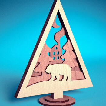 Intra απο ξύλο plywood  Χρώμα wenge 3mm-4mm πάχος - Στολίδι χριστουγεννιάτικου δέντρου με λέιζερ | Δίασταση 6x6 cm INTRAFABR-100910236 - Image 1