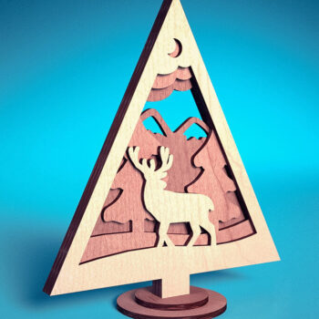 Intra απο ξύλο plywood  Χρώμα wenge 3mm-4mm πάχος - Στολίδι χριστουγεννιάτικου δέντρου με λέιζερ | Δίασταση 6x6 cm INTRAFABR-101703875 - Image 1