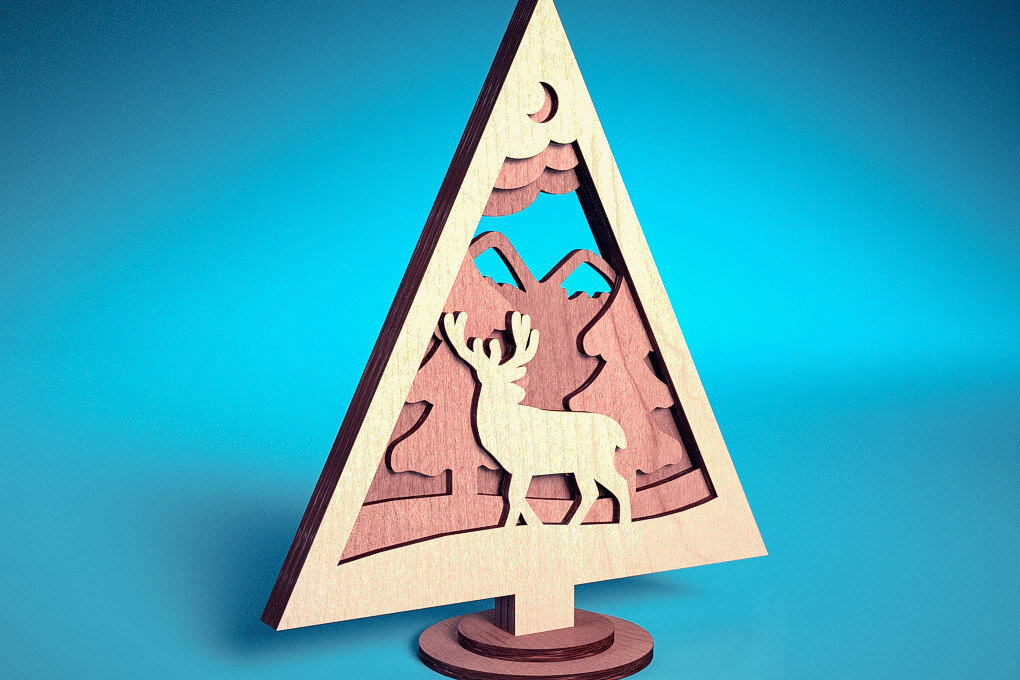 Intra απο ξύλο plywood  Χρώμα wenge 3mm-4mm πάχος - Στολίδι χριστουγεννιάτικου δέντρου με λέιζερ | Δίασταση 6x6 cm INTRAFABR-101703875