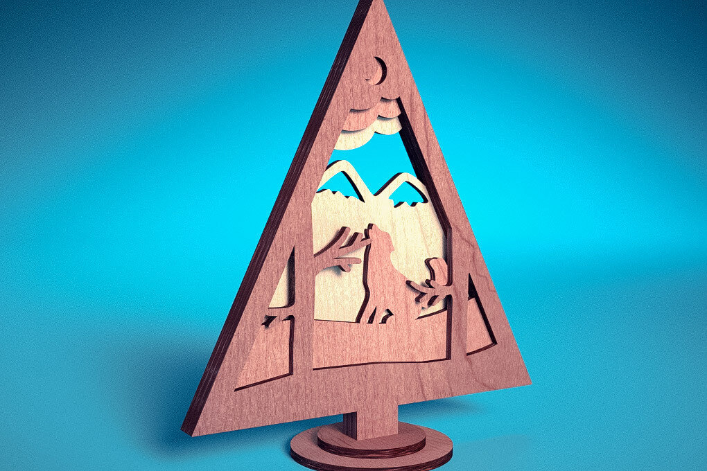 Intra απο ξύλο plywood  Χρώμα wenge 3mm-4mm πάχος - Στολίδι χριστουγεννιάτικου δέντρου με λέιζερ | Δίασταση 6x6 cm INTRAFABR-100872960