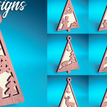 Intra απο ξύλο plywood  Χρώμα wenge 3mm-4mm πάχος - Στολίδι χριστουγεννιάτικου δέντρου με λέιζερ | Δίασταση 6x6 cm INTRAFABR-100910025 - Image 1