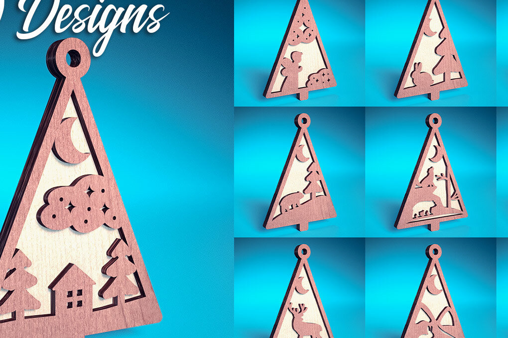 Intra απο ξύλο plywood  Χρώμα wenge 3mm-4mm πάχος - Στολίδι χριστουγεννιάτικου δέντρου με λέιζερ | Δίασταση 6x6 cm INTRAFABR-100910025