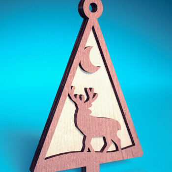 Intra απο ξύλο plywood  Χρώμα wenge 3mm-4mm πάχος - Στολίδι χριστουγεννιάτικου δέντρου με λέιζερ | Δίασταση 6x6 cm INTRAFABR-100910025 - Image 5