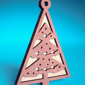 Intra απο ξύλο plywood  Χρώμα wenge 3mm-4mm πάχος - Στολίδι χριστουγεννιάτικου δέντρου με λέιζερ | Δίασταση 6x6 cm INTRAFABR-100910330