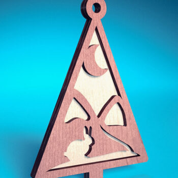 Intra απο ξύλο plywood  Χρώμα wenge 3mm-4mm πάχος - Στολίδι χριστουγεννιάτικου δέντρου με λέιζερ | Δίασταση 6x6 cm INTRAFABR-100910435 - Image 1