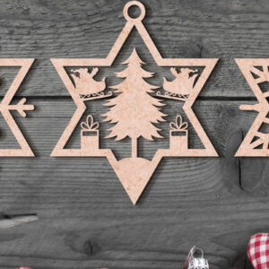 Intra απο ξύλο plywood  Χρώμα wenge 3mm-4mm πάχος - Στολίδι Χριστουγεννιάτικου Δέντρου με Δίασταση 6x6 cm INTRAFABR-106046765