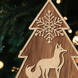 Intra απο ξύλο plywood  Χρώμα wenge 3mm-4mm πάχος - Στολίδι Χριστουγεννιάτικου Δέντρου με Δίασταση 6x6 cm INTRAFABR-105326050