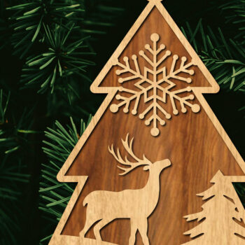 Intra απο ξύλο plywood  Χρώμα wenge 3mm-4mm πάχος - Στολίδι Χριστουγεννιάτικου Δέντρου με Δίασταση 6x6 cm INTRAFABR-105736665 - Image 1