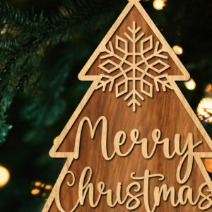 Intra απο ξύλο plywood  Χρώμα wenge 3mm-4mm πάχος - Στολίδι Χριστουγεννιάτικου Δέντρου με Δίασταση 6x6 cm INTRAFABR-103952766